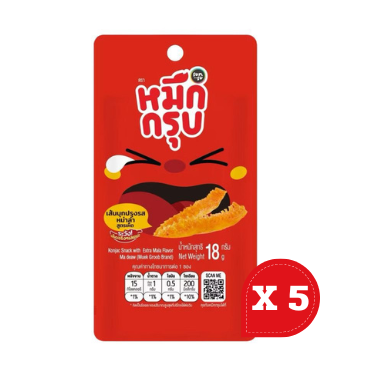 Muku - Gewürzter Konjak-Snack (Mala Original) 18gX5 (Mix) / หมึกกรุบ เส้นบุกปรุงรสหม่าล่า 18gX5 (คละรสชาด)