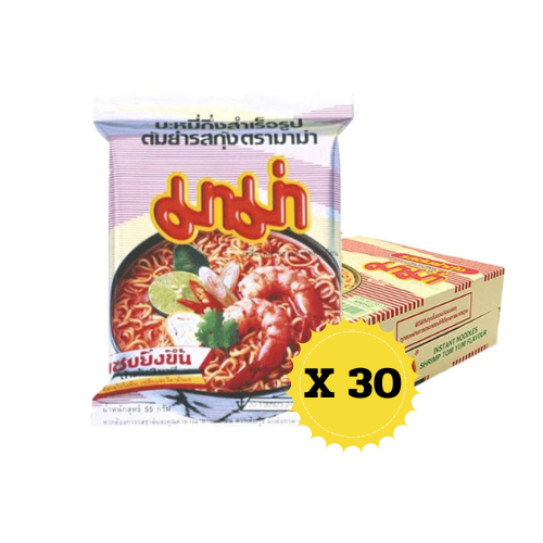Mama Instantnudeln Tom Yum Shrimp Geschmack 55g X 30  /มาม่า รสต้มยำกุ้ง  55g X30