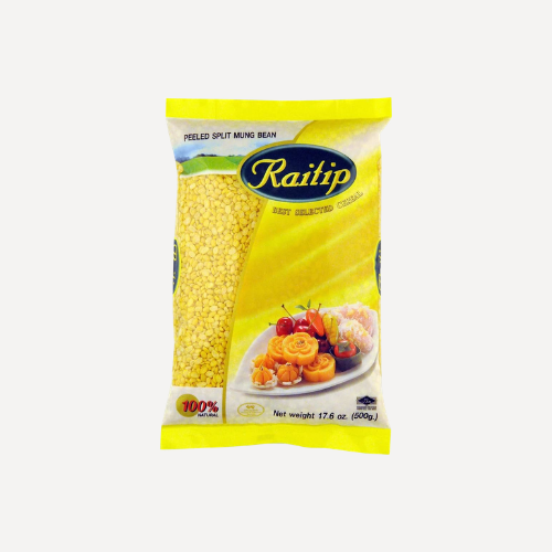 RAITIP Mungbeans Peeled Matches 500g/ถั่วเขียวซีก ขนาด 500 กรัม ตราไร่ทิพย์