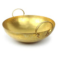 Thai-Kitchen Handgefertigter Messing-Wok mit flachem Boden / กระทะทองเหลืองแท้แบบก้นแบน