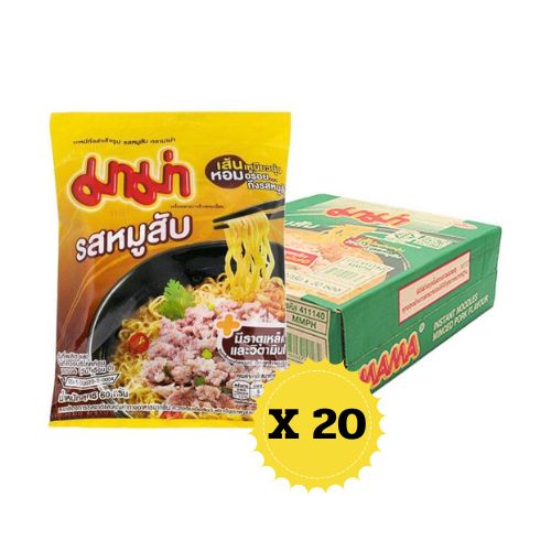 Mama Instantnudeln mit Schweinefleisch-Geschmack 90g X 00 /มาม่า รสหมูสับ 90g X00