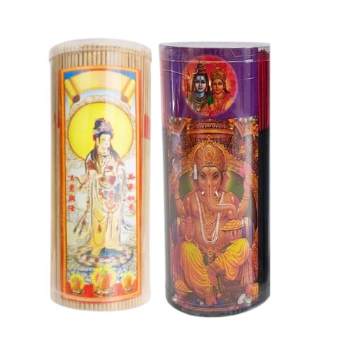 Duft-Räucherstäbchen & Schwarze Räucherstäbchen im Zylinder 20 cm (440 g) / ธูปหอม - ธูปดำในกระบอก ขนาด 20 ซม. 440 g
