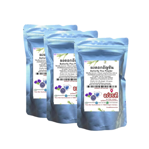 Natürliches Schmetterlingserbsen-Blütenpulver (Aroy-D Brand) 100g / ผงดอกอัญชันแท้ 100% ตรา อร่อยดี 100 กรัม