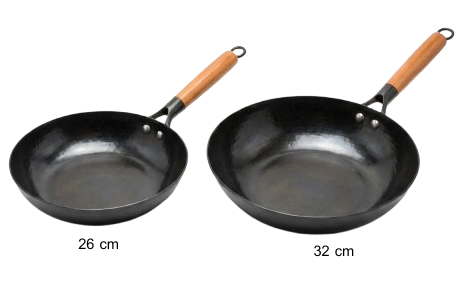 Traditioneller Wok aus Karbonstahl mit Holzgriff (กระทะว็อกเหล็กกล้าคาร์บอนแบบดั้งเดิมพร้อมด้ามไม้)