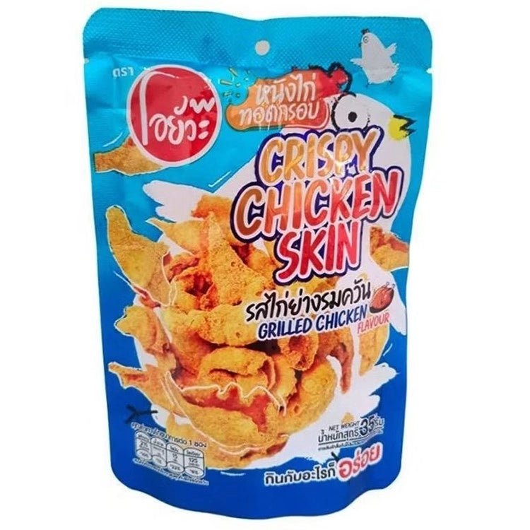 Oyua - Knusprige Hühnerhaut mit Räucherhähnchen-Geschmack / Oyua โอยั๊วะ หนังไก่ทอดกรอบ รสไก่ย่างรมควัน (35g)