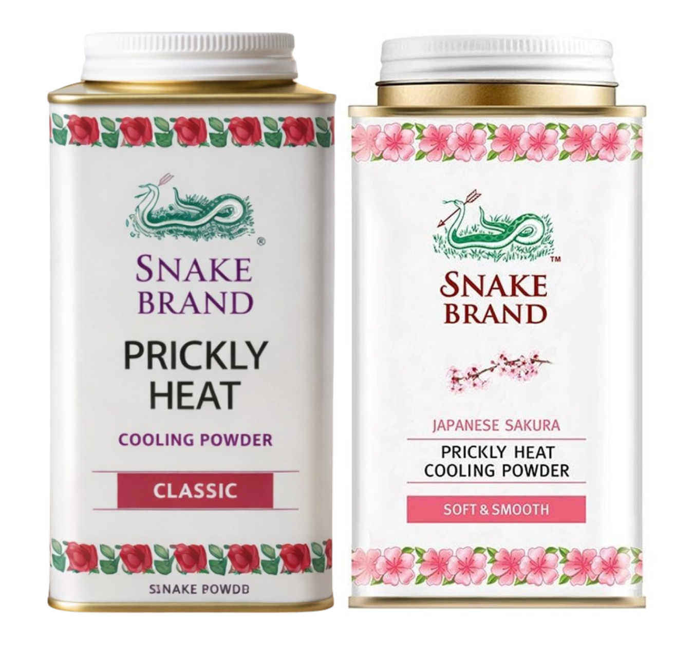 PRICKLY HEAT POWDER ''SNAKE'' 140g X2 /แป้งตรางู 140g X2