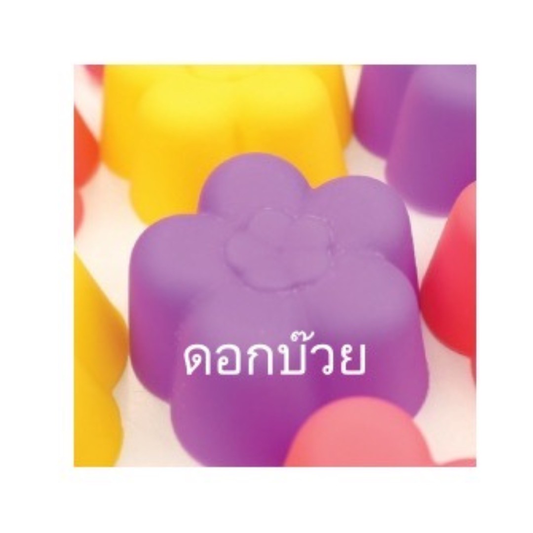Thai-Kitchen Silikonform Ø 5 cm Blumen- & Blättermuster (12er Pack) / พิมพ์ซิลิโคน 5 ซม. ลายดอกไม้และใบไม้ (1 โหล)