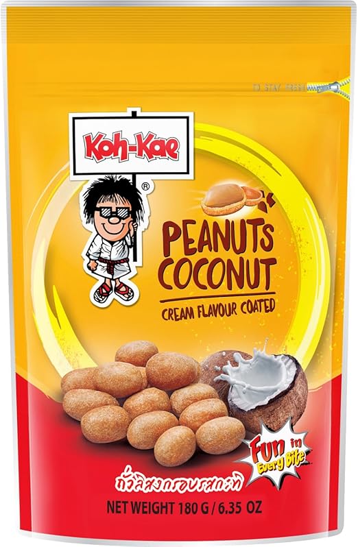 KOH-KAE - Erdnüsse mit Kokosnussgeschmack (Coconut Flavored Peanuts)/ โก๋แก่ ถั่วลิสงอบกรอบรสกะทิ ขนาด 180 กรัม