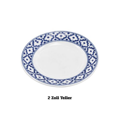 Thailändisches Blaumuster Porzellangeschirr - Traditionelle Schale & Teller / ถ้วยจานลายครามไทยโบราณ
