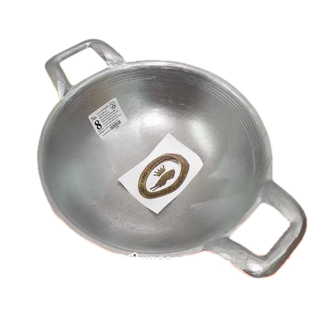 Traditioneller thailändischer Guss-Aluminium Wok (8 Zoll - 20 cm)  (กระทะใบบัว อลูมิเนียมหล่อ 8 นิ้ว/20 cm)