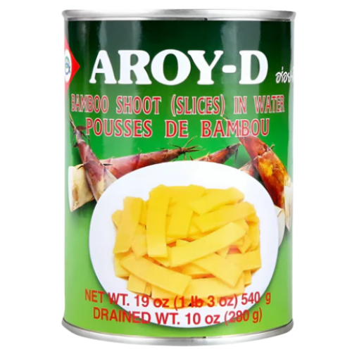 AROY-D - Bambussprossen Scheiben, (1 X 540 GR)/หน่อไม้หั่นแผ่น ตราอร่อยดี ขนาด 540 กรัม