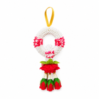 Traditionelle thailändische Mini-Blumengirlande "Phuang Malai" (Rote Rosen) / พวงมาลัยข้อมือจิ๋ว (ชายกุหลาบแดง)