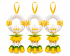 Traditionelle thailändische Mini-Blumengirlande "Phuang Malai" (Gelbe Rosen) / พวงมาลัยข้อมือจิ๋ว (ชายกุหลาบเหลือง)