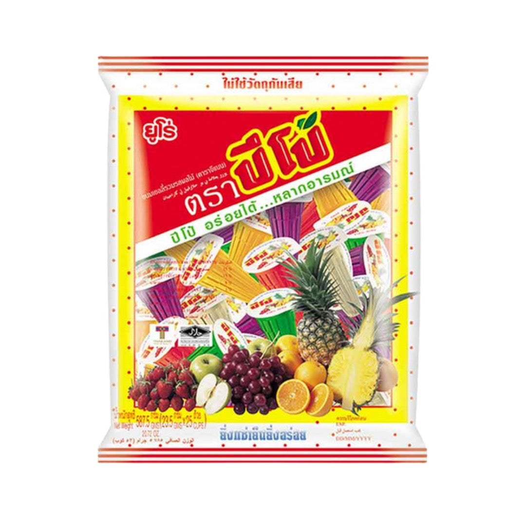 Euro Pipo Fruchtgelee Mix (25 Stück) - Fruchtiges Gelee / ขนมเยลลี่รวมรสผลไม้ ตราปีโป้ (25 ถ้วย)