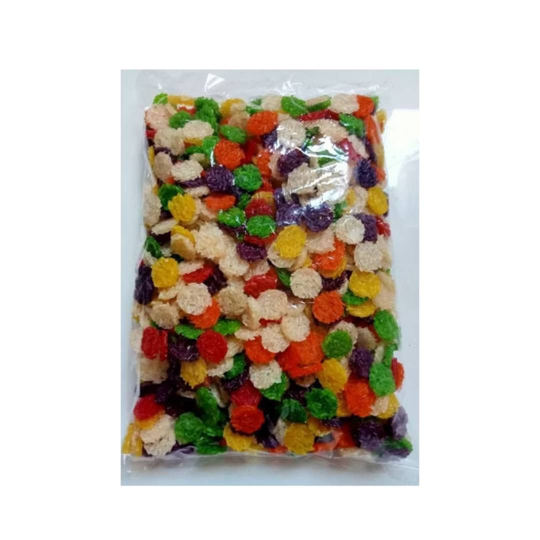 Bunte Thailändische Reis-Cracker (Khao Tan Fancy) 1 kg / ข้าวแต๋นน้ำแตงโมแฟนซีคละสี 1 Kg