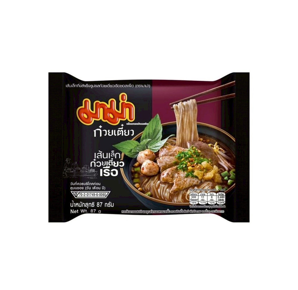 Mama Reisnudelsuppe (Boot-Nudelsuppe) mit dünnen Reisnudeln มาม่า ก๋วยเตี๋ยวเรือ เส้นเล็กก๋วยเตี๋ยวเรือ (87g)