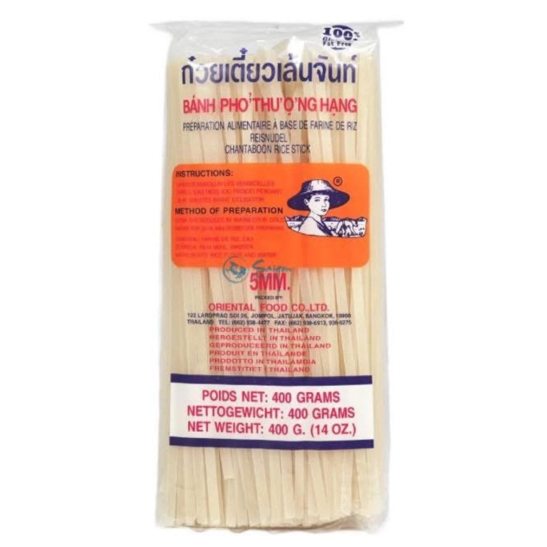 Seng Chan Rice Stick 5mm 400g /ก๋วยเตี๋ยวเส้นจันทร์ 5mm 400 กรัม