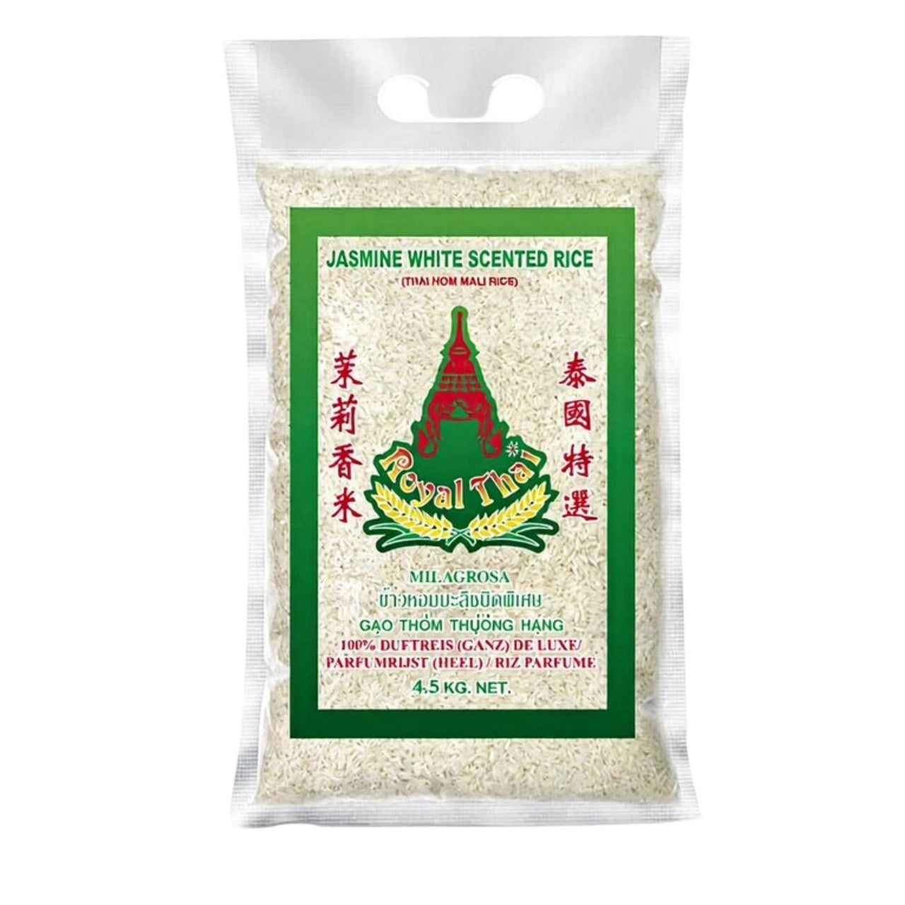 Royal Thai Premium Jasminreis (Duftreis) AAA Qualität - 4.5kg (Royal Thai ข้าวหอมมะลิชนิดพิเศษ ตรารอยัลไทย ขนาด 4.5 กิโลกรัม)