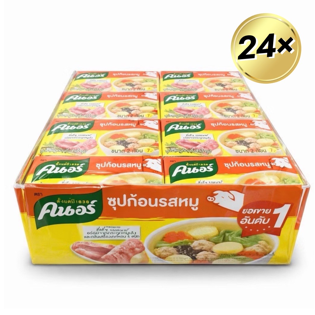 Knorr Schweinefleischbrühe Würfel  20g X 24 / คนอร์ ซุปก้อน รสหมู 20 ก. X 24 ก้อน