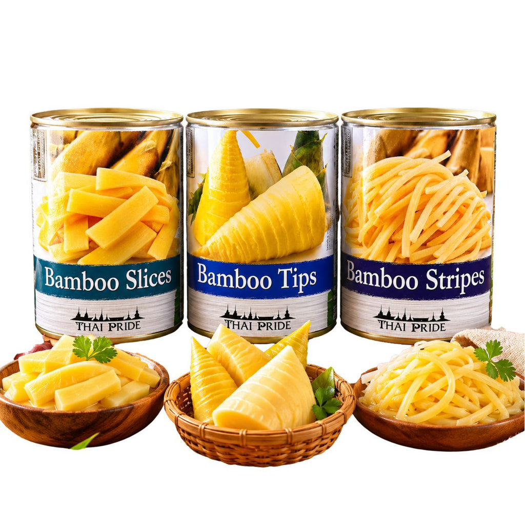 ฺThai Pride Bambussprossen 540g. /หน่อไม้ไผ่ในน้ำเกลือ (หน่ออ่อน หวาน ไม่มีกลิ่น) ขนาด 540 กรัม