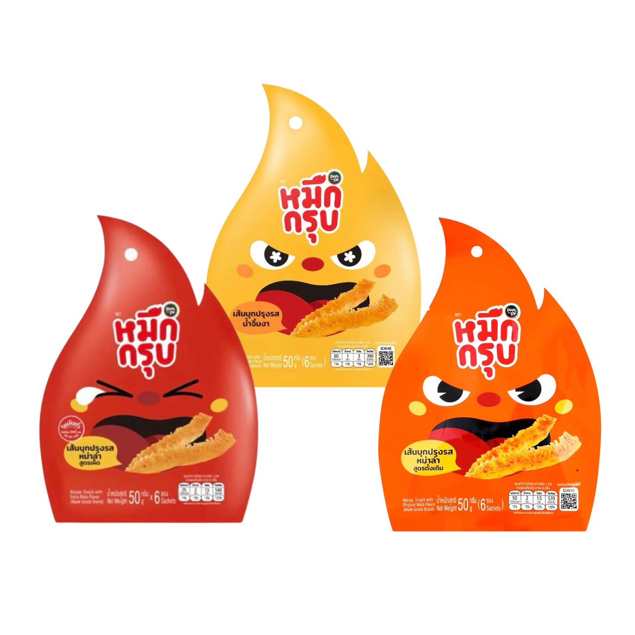 Muku - Gewürzter Konjak-Snack (Mala Original) 50g / หมึกกรุบ เส้นบุกปรุงรสหม่าล่า 50g