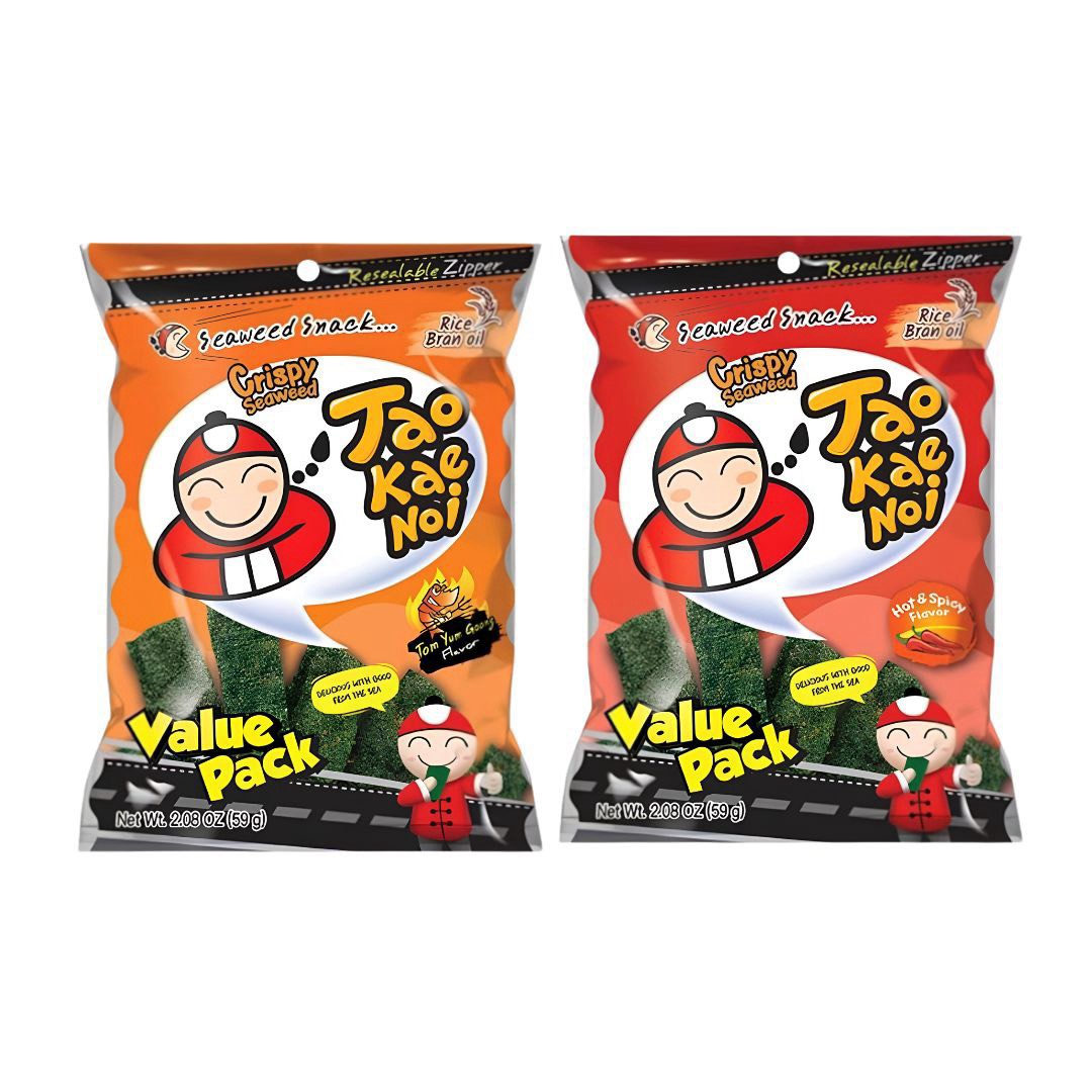 Taokaenoi Knuspriger Seetang-Snack 59g X 1 Packung / เถ้าแก่น้อย สาหร่ายทอดกรอบ 59g X1 ซอง