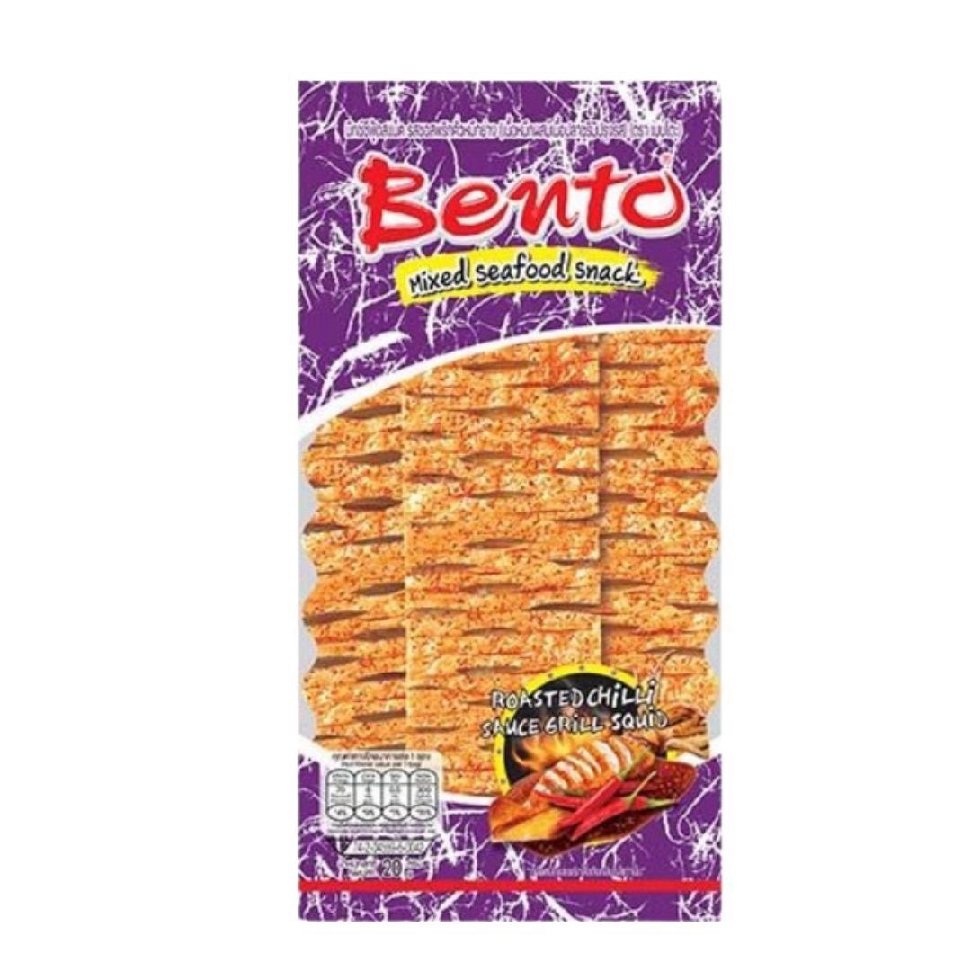 Bento Seafood Snack - Thailändischer Tintenfisch-Snack (Verschiedene Sorten) 20g X1 Packung | เบนโตะ ปลาหมึกอบกรอบ 20g X1  ซอง