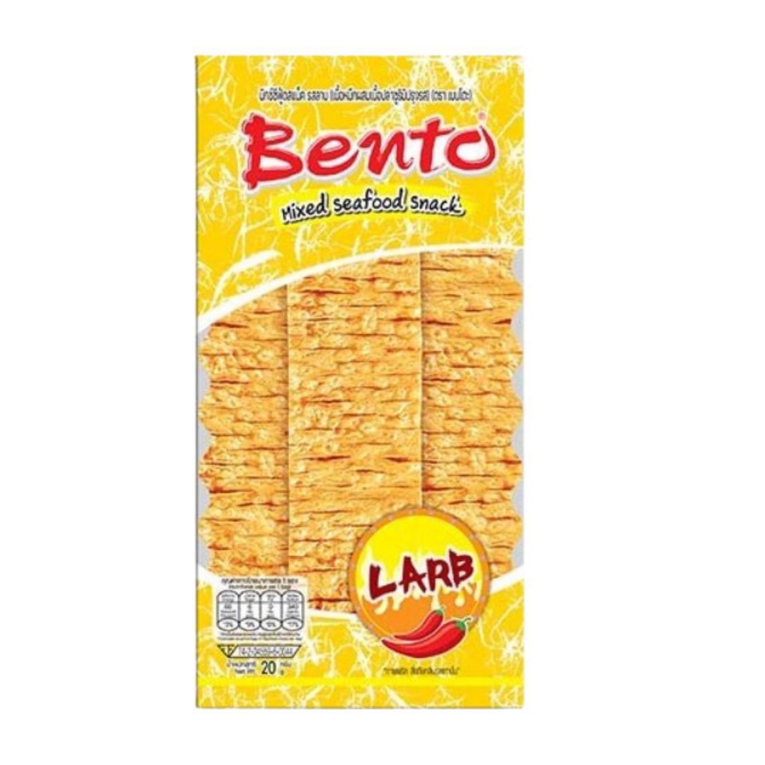 Bento Seafood Snack - Thailändischer Tintenfisch-Snack (Verschiedene Sorten) 20g X1 Packung | เบนโตะ ปลาหมึกอบกรอบ 20g X1  ซอง