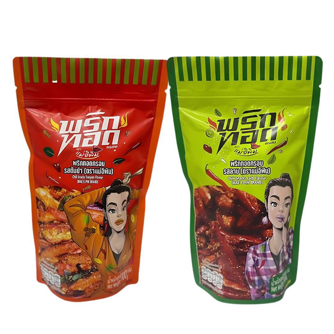 Mae Epim Frittierter Chili-Snack 100g X1 Packung / พริกทอดแม่อิพิม 100g X1 ซอง