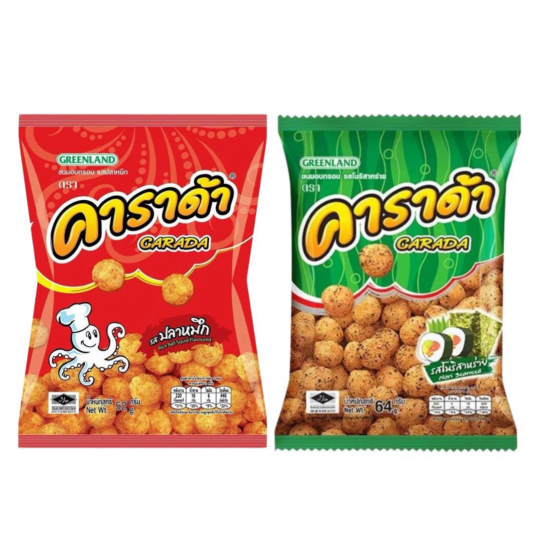 Carada Gebackener Reis- und Maissnack 64g X1 Packung / คาราด้า ขนมอบกรอบ 64g X 1 ซอง