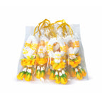 Traditionelle thailändische Mini-Blumengirlande "Phuang Malai" (Gelbe Rosen) / พวงมาลัยข้อมือจิ๋ว (ชายกุหลาบเหลือง)