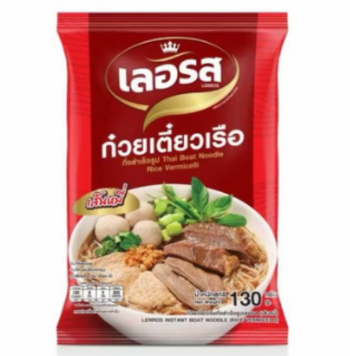 LERROS Instant Reisnudeln Thai Boot-Nudelsuppe – Thai Boat Noodles  (ก๋วยเตี๋ยวเรือ เส้นหมี่ เลอรส 130g)
