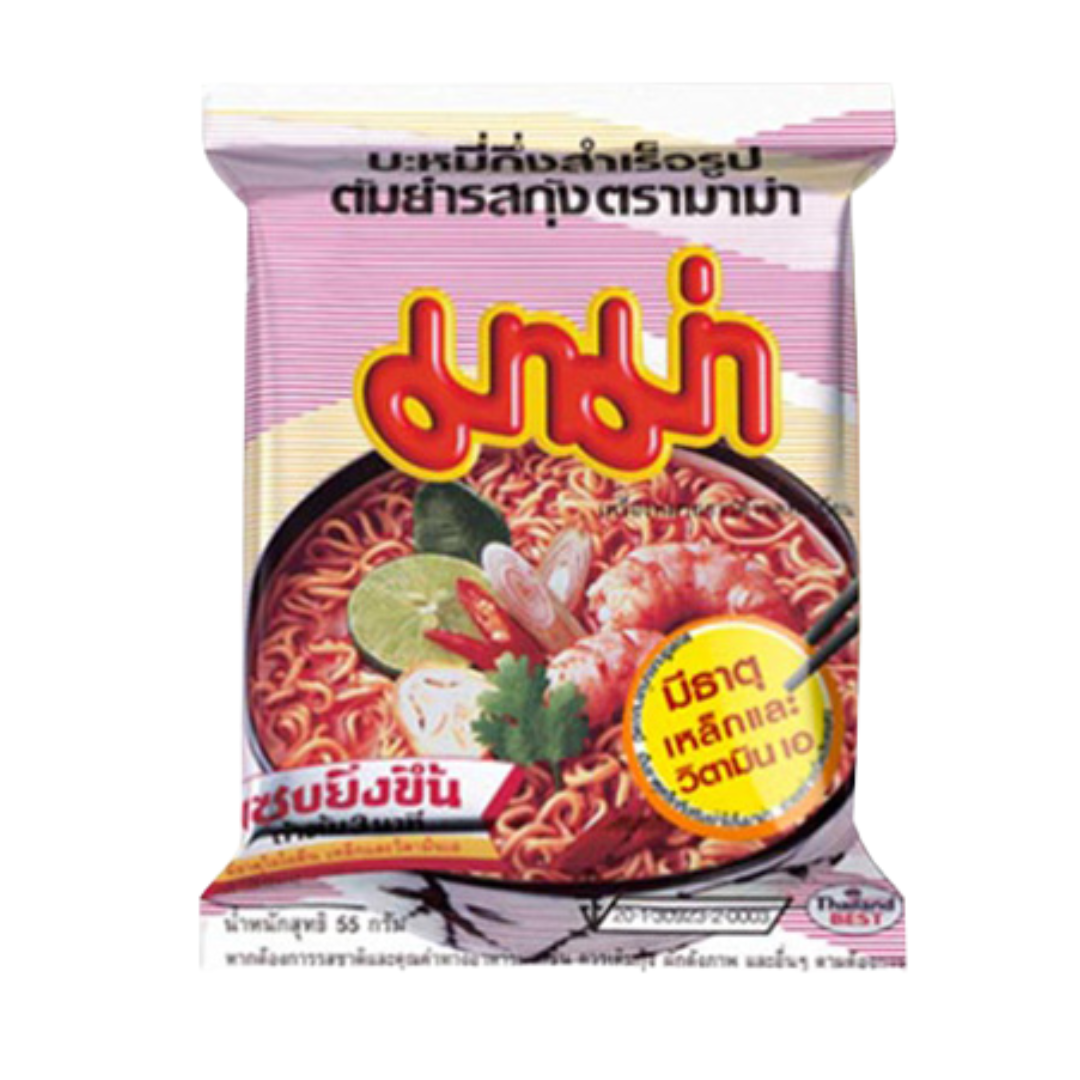 Mama Instantnudeln Tom Yum Shrimp Geschmack 55g  /มาม่า รสต้มยำกุ้ง  55 ก.