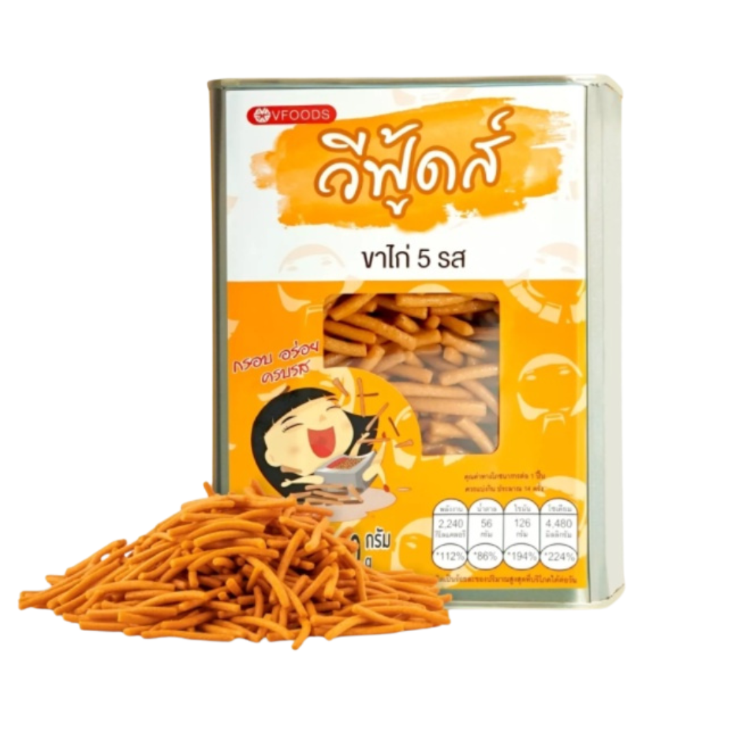 V-Foods Gebackene Brotsticks (Hähnchenschenkel-Form) 5 Geschmacksrichtungen / วีฟู้ดส์ ขนมขาไก่ 5 รส 430g
