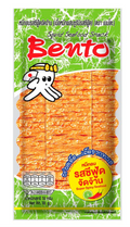 Bento - Knuspriger Tintenfisch-Snack Scharfes Seefood-Aroma (Spicy Seafood Flavour) / เบนโตะ ปลาหมึกอบ รสซีฟู้ดจัดจ้าน ขนาด 18 กรัม