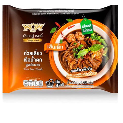 ouble Dragon Ready (Mangkan Koo) Boot-Nudeln 95g (มังกรคู่ เรดดี้ ก๋วยเต๊่ยว เรือน้ำตกสูตรโบราณ เส้นเล็ก 95 กรัม)